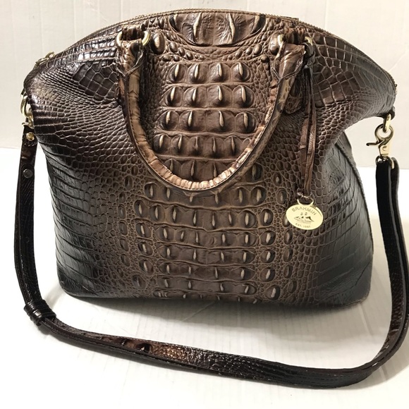 Brahmin Handbags - Brahmin Melbourne Collection Large Duxbury Crocodile-Embossed Dome Satchel Bag